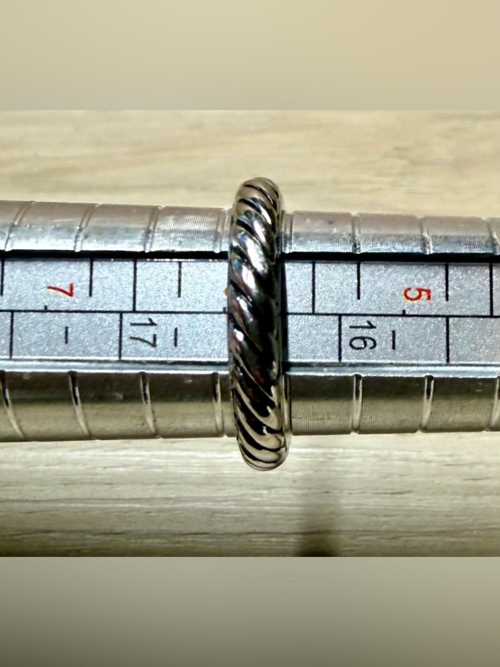 Vintage Designer FD Cable Twisted Sterling Silver & Gold Stacking Rings, Size 6 - Picture 13 of 13